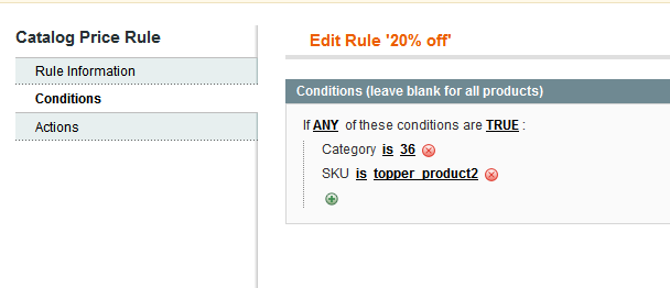 promotion rule condition in magento